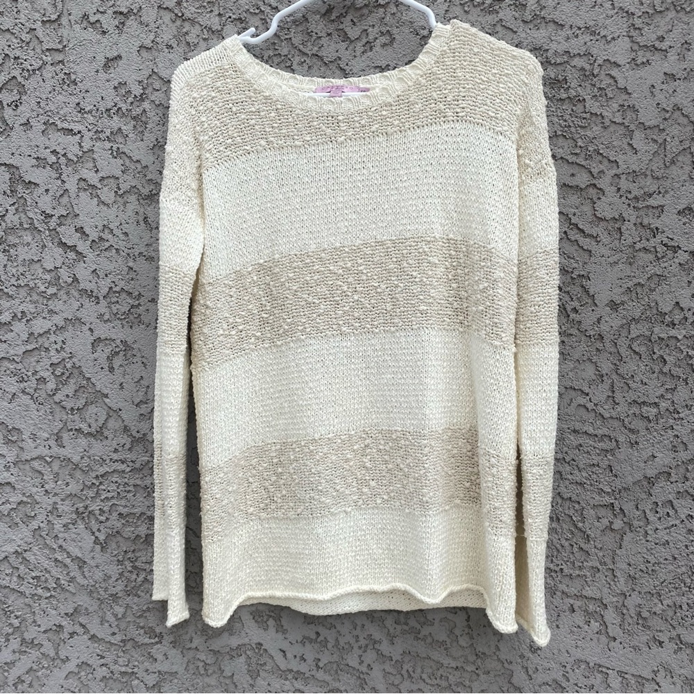 CALYPSO ST BARTH Striped Crewneck Long Sleeve Sweater